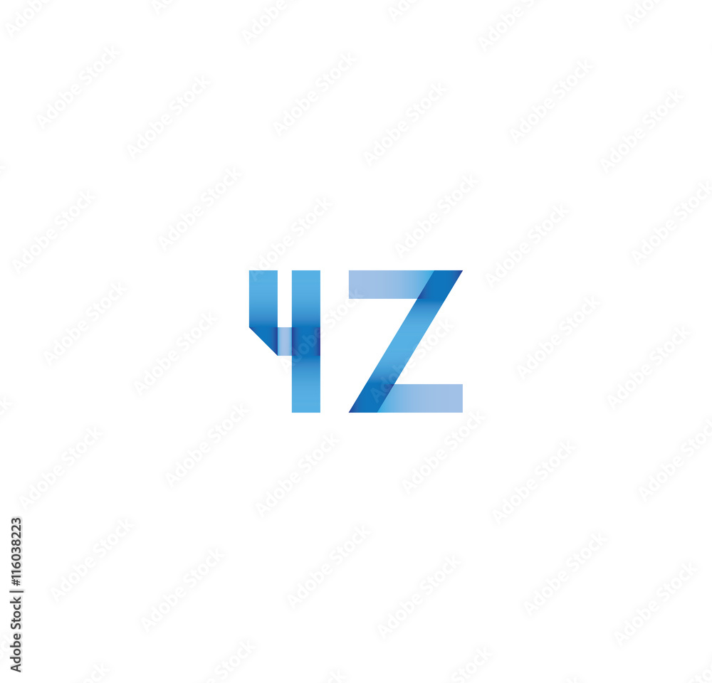 4z initial simple modern blue 