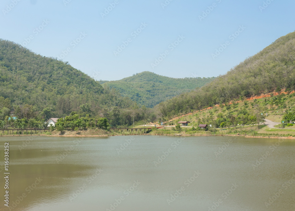 River at look Jungle mount and sky clean natural environment
