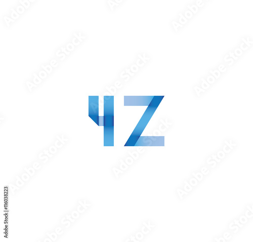 4z initial simple modern blue 