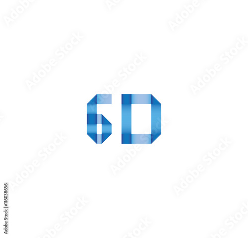6d initial simple modern blue  photo