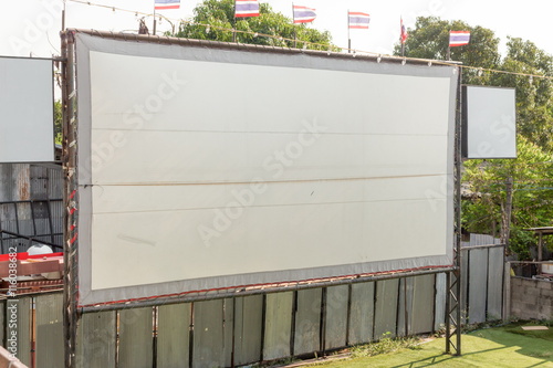 ancient movie screen outdoor in Thailand