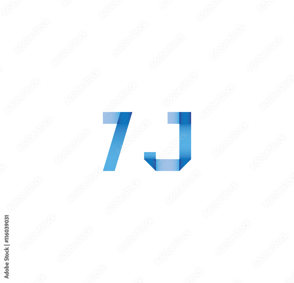 7j initial simple modern blue 7j initial simple modern blue