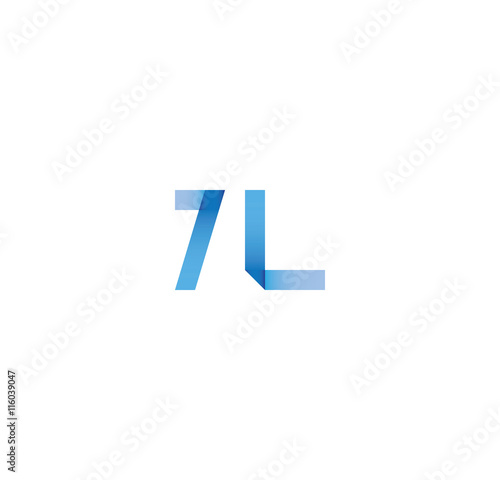 7l initial simple modern blue  photo