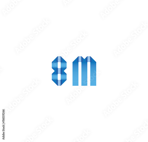 8m initial simple modern blue 