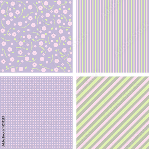 4 lilac patterns.
