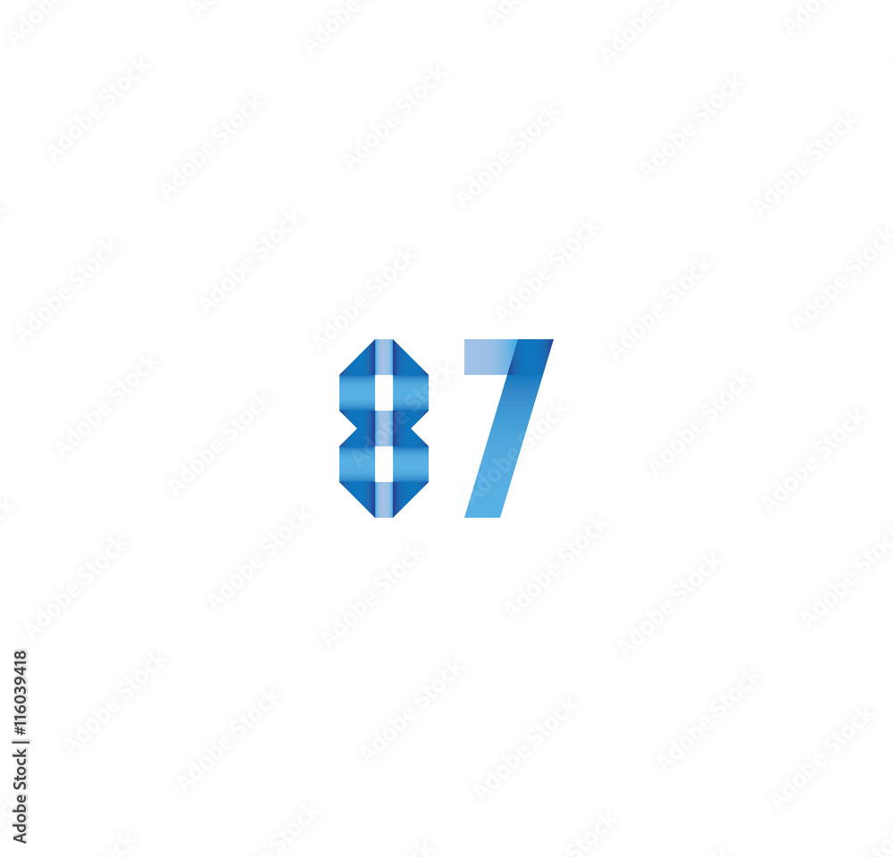 87 initial simple modern blue 