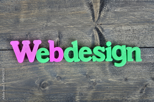Webdesign on wooden table