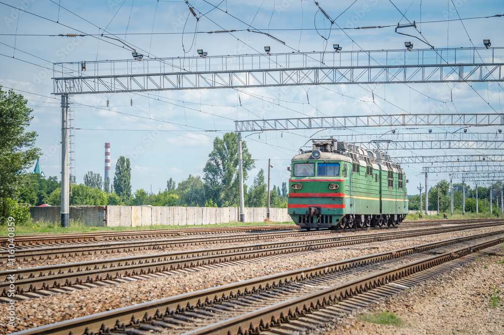 Железная дорога и старый паровоз Железная дорога и старый паровоз