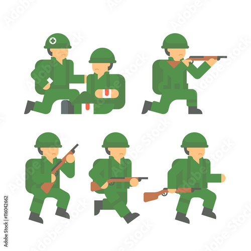Flat design world war 2 soldier