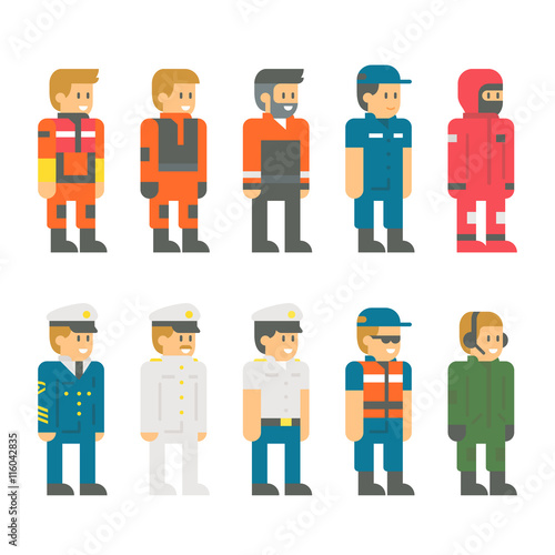 Flat design coast guard uniform illustration vector
