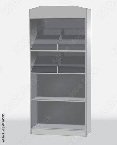 Sales shelf cabinet gray on a white background Isometric
