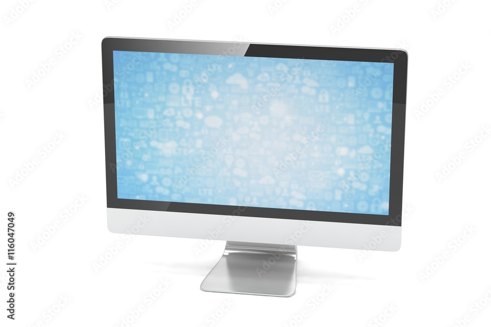 Modern Screen Monitor. 3d rendering. Modern Screen Monitor. 3d rendering.