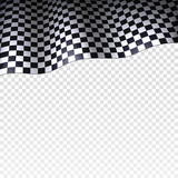 Checkered flag on transparent background