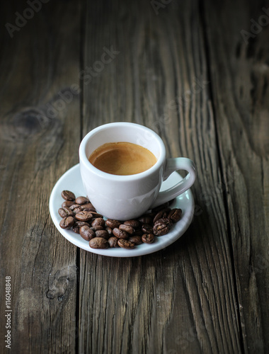 Espresso coffee and coffee beans