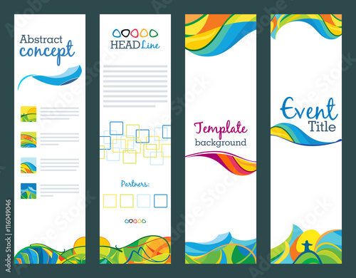 Summer travel - set of vertical banners