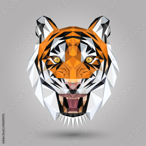 geometric tiger head