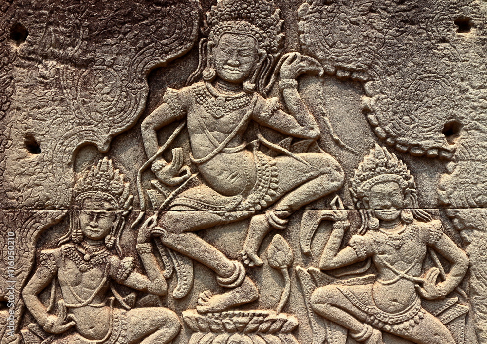 Angkor site carvings, Cambodia