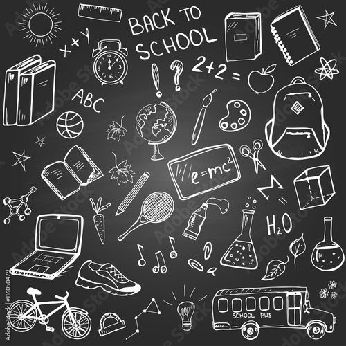 Set of school elements