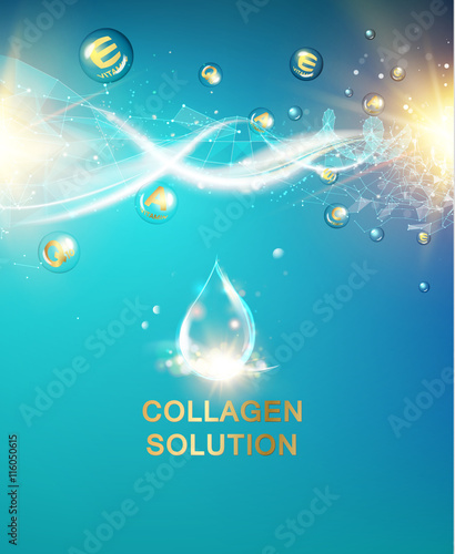 Scince illustration of a DNA molecule. Organic cosmetic and skin care cream. Vector illustration.