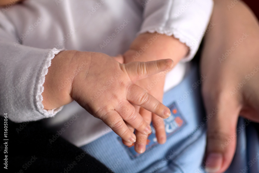 Obraz premium Detail of hand newborn baby 