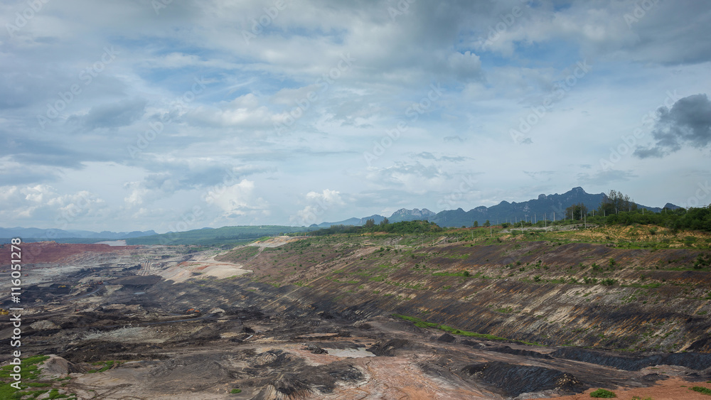 open pit lignite mine at mae-moh Lampang Thailand