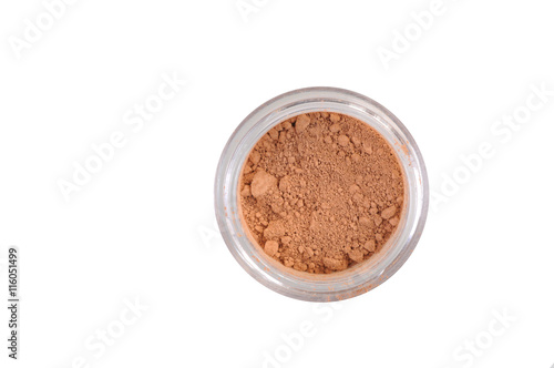 face powder in open box isolated on white background