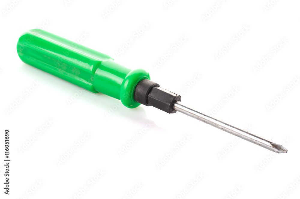 green screwdriver isolated green screwdriver isolated