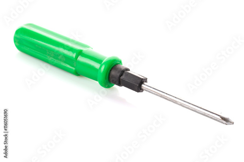 green screwdriver isolated