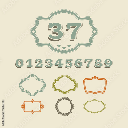 Classic address number sign for house and apartments