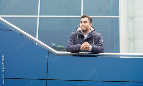 Casual guy in autumn coldly day
