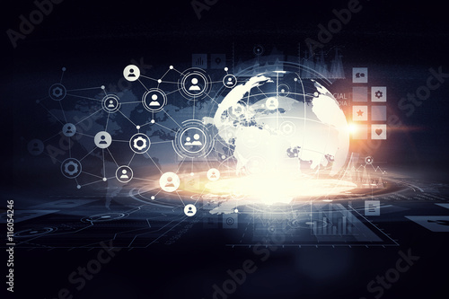 Wallpaper Mural Network community concept . Mixed media Torontodigital.ca