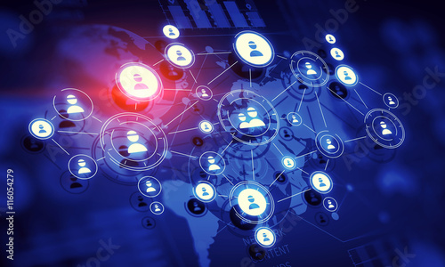 Wallpaper Mural Social networking scheme . Mixed media Torontodigital.ca