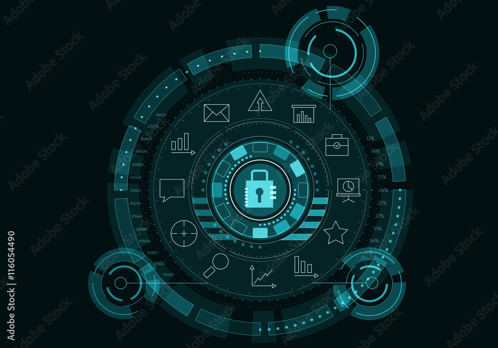 Obraz premium Media interface background . Mixed media