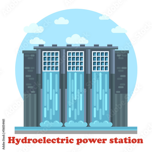 Hydroelectric power station and water falling