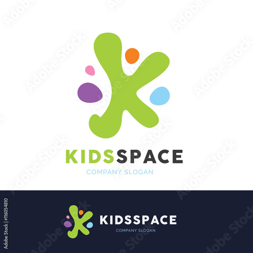 Kids logo, Education logo,Kindergarten and school logo,toy logo template.