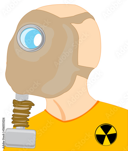 Persons in gas mask