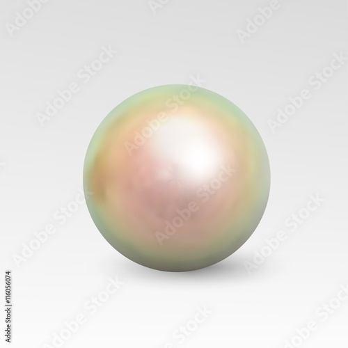 Pearl realistic isolated on white background