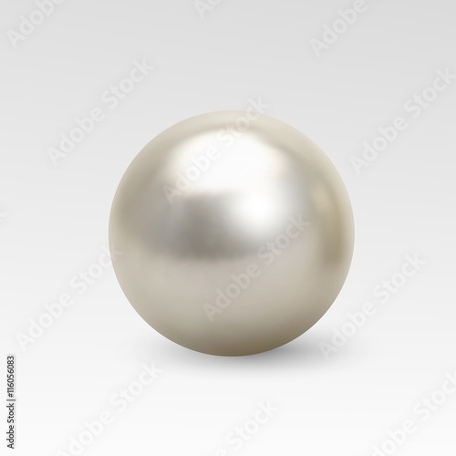 Pearl realistic isolated on white background