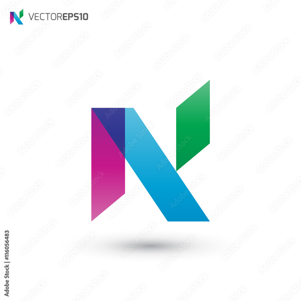 Overlap Colorful N Logo Overlap Colorful N Logo
