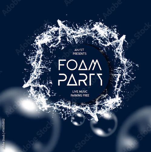 Foam party splash vector background