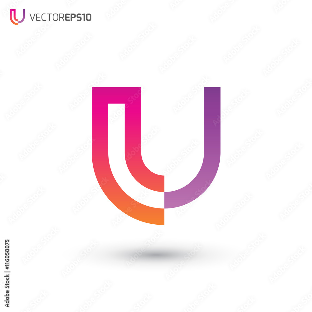 Abstract Line U Logo Abstract Line U Logo