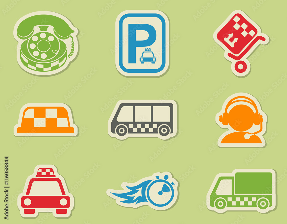 taxi services icon set taxi services icon set