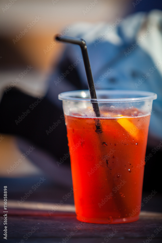 Color picture of cold beverage glass with lemon Color picture of cold beverage glass with lemon