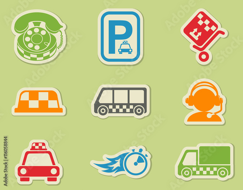 taxi services icon set