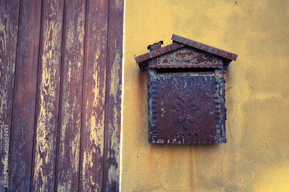 detail from an old mailbox in Burano island, Venice (vintage effect) detail from an old mailbox in Burano island, Venice (vintage effect)