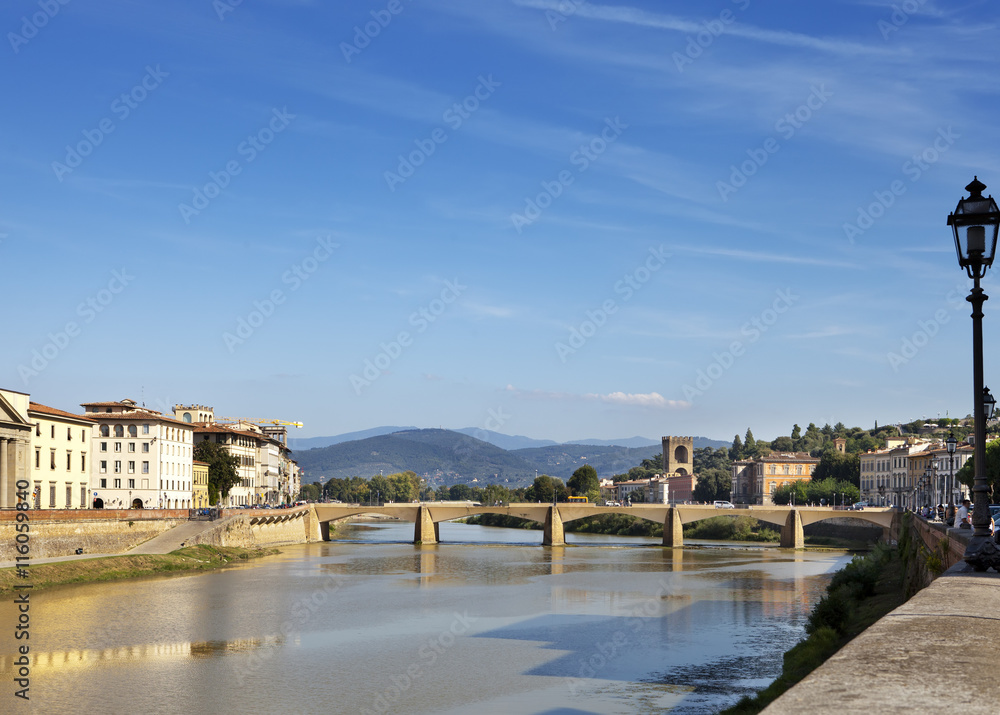 Fototapeta premium View of Florence. Bridge over the Arno River