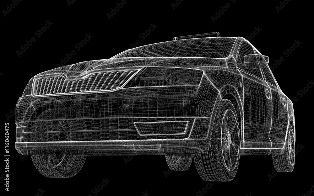 Fototapeta premium Car taxi , 3D model