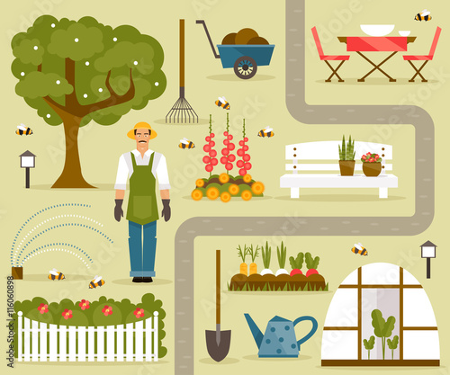Gardening. Vector set