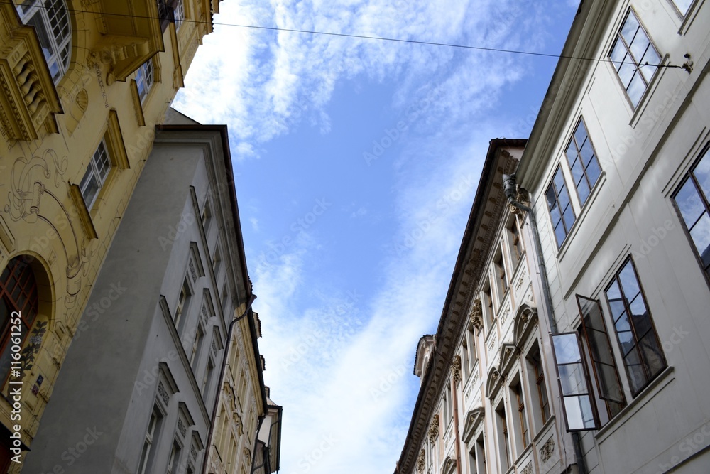 Architecture from Prague with blue sky