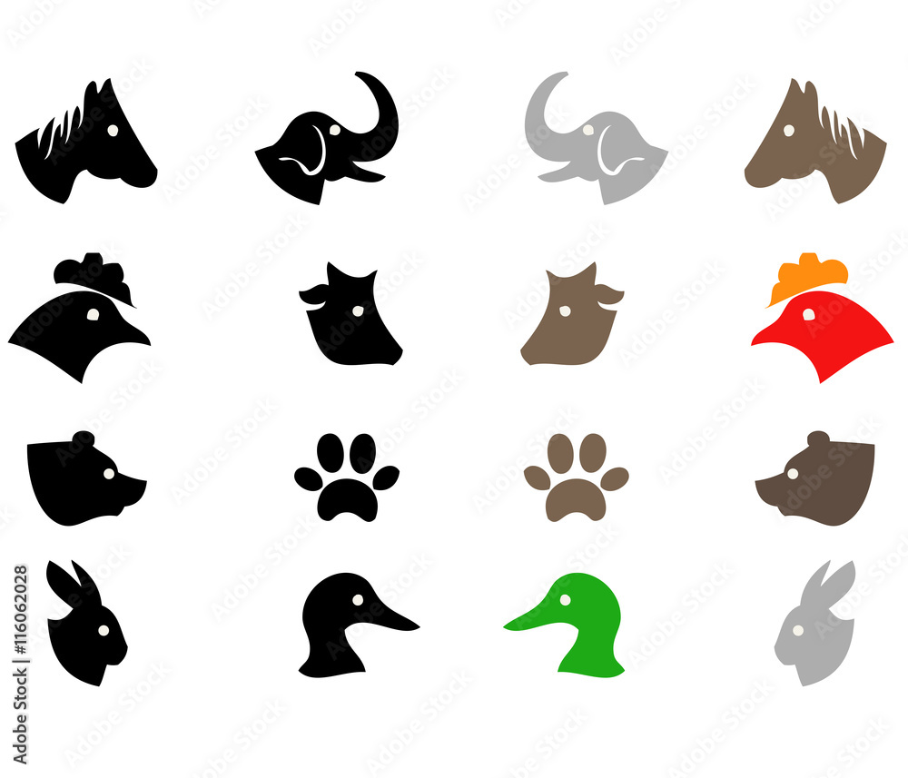 Animals silhouette vector